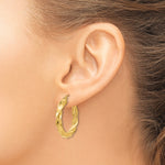 Indlæs billede til gallerivisning 14k Yellow Gold Hoop Earrings Light Twisted
