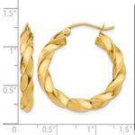 Indlæs billede til gallerivisning 14k Yellow Gold Hoop Earrings Light Twisted
