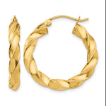 Indlæs billede til gallerivisning 14k Yellow Gold Hoop Earrings Light Twisted
