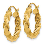 Afbeelding in Gallery-weergave laden, 14k Yellow Gold Hoop Earrings Light Twisted
