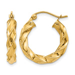 Afbeelding in Gallery-weergave laden, 14k Yellow Gold Hoop Earrings Light Twisted
