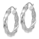 이미지를 갤러리 뷰어에 로드 , 14k White Gold Hoop Earrings Light Twisted
