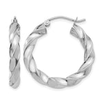 이미지를 갤러리 뷰어에 로드 , 14k White Gold Hoop Earrings Light Twisted
