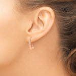 Carica l'immagine nel visualizzatore di Gallery, 14K Rose Gold J-Hoop Wire Polished Tapered Earrings 8mm x 5mm
