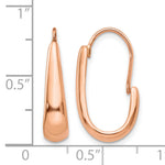 Carica l'immagine nel visualizzatore di Gallery, 14K Rose Gold J-Hoop Wire Polished Tapered Earrings 8mm x 5mm
