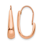 Carica l'immagine nel visualizzatore di Gallery, 14K Rose Gold J-Hoop Wire Polished Tapered Earrings 8mm x 5mm
