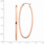 Load image into Gallery viewer, 14K Rose Gold Oval Square-Tube Hoop Earrings 53mm x 23mm x 2mm
