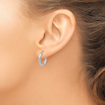 Load image into Gallery viewer, 14k White Gold Hoop Earrings Twisted Rope
