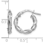 Load image into Gallery viewer, 14k White Gold Hoop Earrings Twisted Rope
