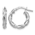 Load image into Gallery viewer, 14k White Gold Hoop Earrings Twisted Rope
