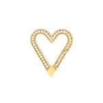 Load image into Gallery viewer, 14k Yellow Gold Diamond Heart Push Clasp Lock Connector Pendant Charm Hanger Bail Enhancer
