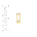 Cargar imagen en el visor de la galería, 14k yellow gold diamond rectangle push clasp lock connector pendant charm hanger bail enhancer
