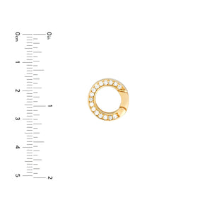 14k Yellow Gold Diamond Round Circle Push Clasp Lock Connector Pendant Charm Hanger Bail Enhancer