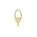 Carregar imagem no visualizador da galeria, 14k yellow gold diamond push clasp lock connector pendant charm hanger bail enhancer
