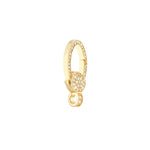 Carregar imagem no visualizador da galeria, 14k yellow gold diamond push clasp lock connector pendant charm hanger bail enhancer
