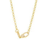 Carregar imagem no visualizador da galeria, 14k yellow gold diamond push clasp lock connector pendant charm hanger bail enhancer
