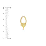 Carregar imagem no visualizador da galeria, 14k yellow gold diamond push clasp lock connector pendant charm hanger bail enhancer

