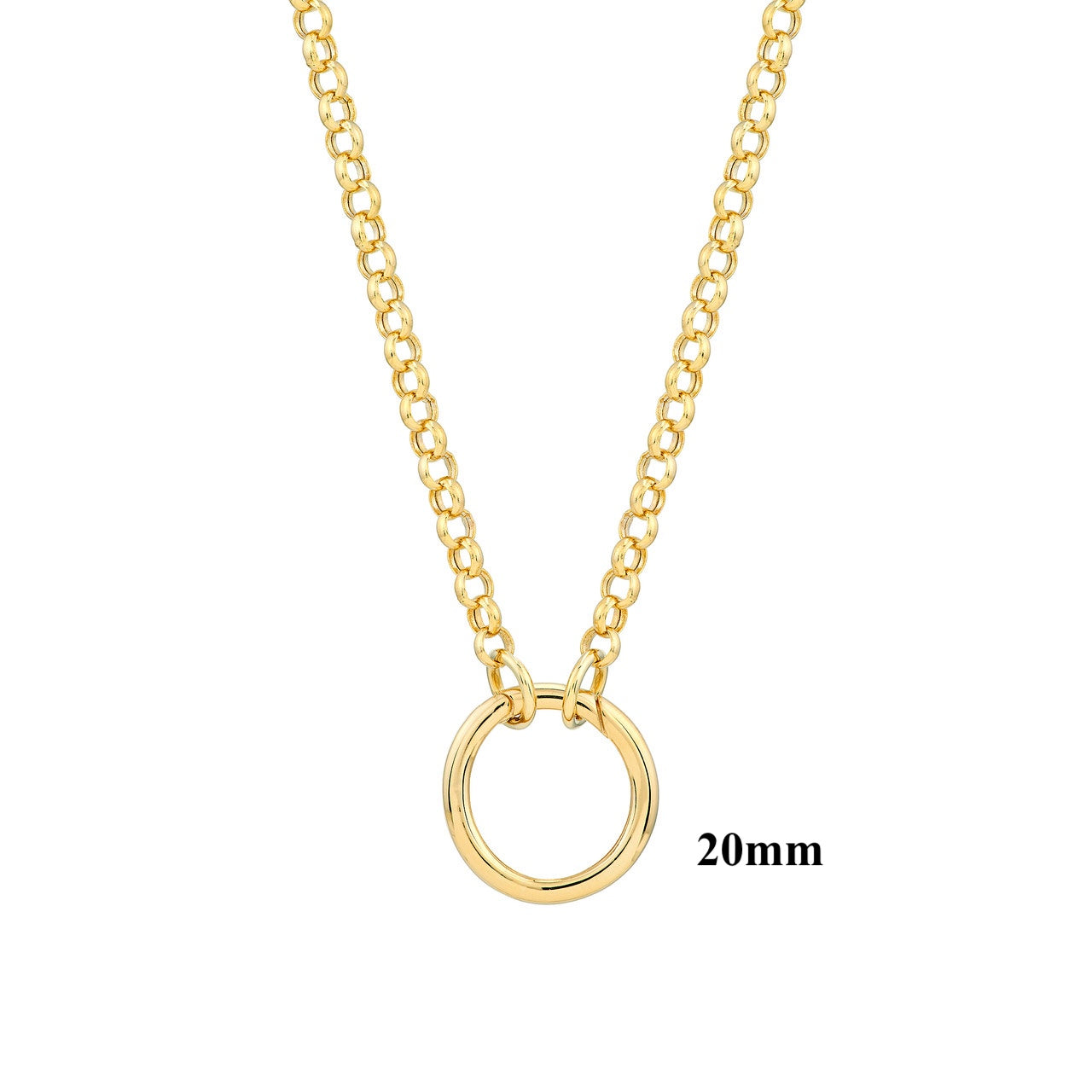 14K Yellow Gold 3.8mm Rolo Split Chain with End Rings for Lariat Y Necklace Bracelet Anklet Push Clasp Lock Connector Bail Pendant Charm Hanger