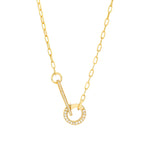 Lade das Bild in den Galerie-Viewer, 14k yellow gold diamond push clasp lock connector pendant charm hanger bail enhancer
