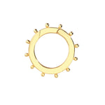 將圖片載入圖庫檢視器 14K Yellow Gold 20mm Beaded Large Round Push Clasp Lock Connector Enhancer Hanger for Pendants Charms Bracelets Anklets Necklaces Chains
