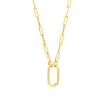 Charger l&#39;image dans la galerie, 14K Yellow Gold Paper Clip Shaped Push Clasp Lock Connector Enhancer Hanger for Pendants Charms Bracelets Anklets Necklaces Chains
