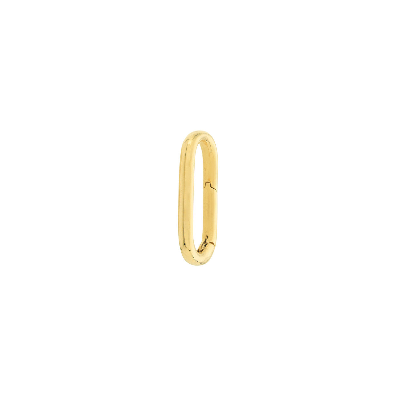 14K Yellow Gold Paper Clip Shaped Push Clasp Lock Connector Enhancer Hanger for Pendants Charms Bracelets Anklets Necklaces Chains