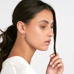 Load image into Gallery viewer, 14K Yellow Gold Popcorn High Polish Post Omega Back Hoop Earrings
