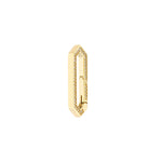 画像をギャラリービューアに読み込む, 14k Yellow Gold Diamond Elongated Hexagon Geometric Push Clasp Lock Connector Pendant Charm Hanger Bail Enhancer
