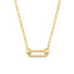 画像をギャラリービューアに読み込む, 14k Yellow Gold Diamond Elongated Hexagon Geometric Push Clasp Lock Connector Pendant Charm Hanger Bail Enhancer
