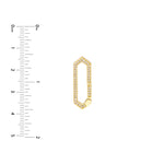 画像をギャラリービューアに読み込む, 14k Yellow Gold Diamond Elongated Hexagon Geometric Push Clasp Lock Connector Pendant Charm Hanger Bail Enhancer
