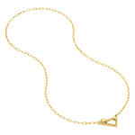 Load image into Gallery viewer, 14k Yellow Gold Diamond Triangle Push Clasp Lock Connector Pendant Charm Hanger Bail Enhancer
