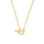 Load image into Gallery viewer, 14k Yellow Gold Diamond Triangle Push Clasp Lock Connector Pendant Charm Hanger Bail Enhancer
