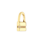Load image into Gallery viewer, 14k Yellow Gold Diamond Padlock Push Clasp Lock Connector Pendant Charm Hanger Bail Enhancer
