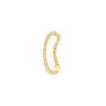 Carica l'immagine nel visualizzatore di Gallery, 14k yellow gold diamond bean shaped push clasp lock connector pendant charm hanger bail enhancer
