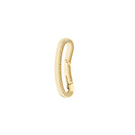 Carica l'immagine nel visualizzatore di Gallery, 14k yellow gold diamond bean shaped push clasp lock connector pendant charm hanger bail enhancer
