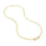Carica l'immagine nel visualizzatore di Gallery, 14k yellow gold diamond bean shaped push clasp lock connector pendant charm hanger bail enhancer

