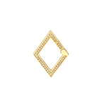 Load image into Gallery viewer, 14k Yellow Gold Diamond Rhombus Push Clasp Lock Connector Pendant Charm Hanger Bail Enhancer

