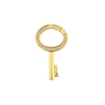 Load image into Gallery viewer, 14k Yellow Gold Diamond Oval Key Push Clasp Lock Connector Pendant Charm Hanger Bail Enhancer
