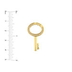 Load image into Gallery viewer, 14k Yellow Gold Diamond Oval Key Push Clasp Lock Connector Pendant Charm Hanger Bail Enhancer
