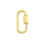 Afbeelding in Gallery-weergave laden, 14k Yellow Gold Carabiner Oval Twist Clasp Lock Connector Pendant Charm Hanger Bail Enhancer

