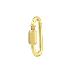 Indlæs billede til gallerivisning 14k Yellow Gold Carabiner Oval Twist Clasp Lock Connector Pendant Charm Hanger Bail Enhancer
