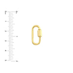 Φόρτωση εικόνας στο εργαλείο προβολής Συλλογής, 14k Yellow Gold Carabiner Oval Twist Clasp Lock Connector Pendant Charm Hanger Bail Enhancer
