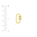 Load image into Gallery viewer, 14k Yellow Gold Genuine Diamond Carabiner Oval Clasp Lock Connector Pendant Charm Hanger Bail Enhancer
