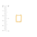 Indlæs billede til gallerivisning 14K Yellow Gold Square Frame Paper Clip Huggie Hinged Hoop Earrings
