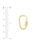 Load image into Gallery viewer, 14k Yellow Gold Diamond Carabiner Screw Lock Asymmetrical Chain Connector Pendant Charm Hanger
