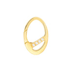 Indlæs billede til gallerivisning 14k Yellow Gold Diamond Oval Push Lock Chain Connector Pendant Charm Hanger
