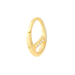 Indlæs billede til gallerivisning 14k Yellow Gold Diamond Oval Push Lock Chain Connector Pendant Charm Hanger
