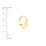 Indlæs billede til gallerivisning 14k Yellow Gold Diamond Oval Push Lock Chain Connector Pendant Charm Hanger
