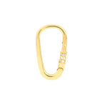 Afbeelding in Gallery-weergave laden, 14k Yellow Gold Diamond Carabiner Push Lock Asymmetrical Chain Connector Pendant Charm Hanger
