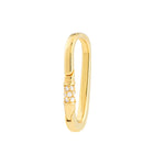 Afbeelding in Gallery-weergave laden, 14k Yellow Gold Diamond Carabiner Push Lock Asymmetrical Chain Connector Pendant Charm Hanger
